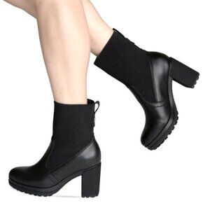 NAKED FEET black Survival mid-shaft boots, Sz 7.